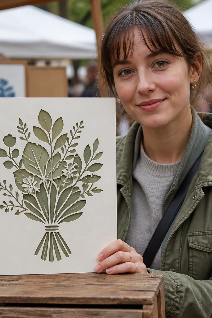A layered paper cutout bouquet silhouette with a clean white background.
