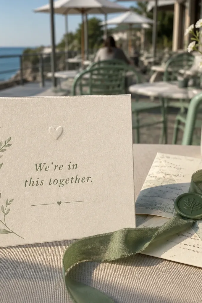 Soft blue card with centered text asking to be bridesmaid