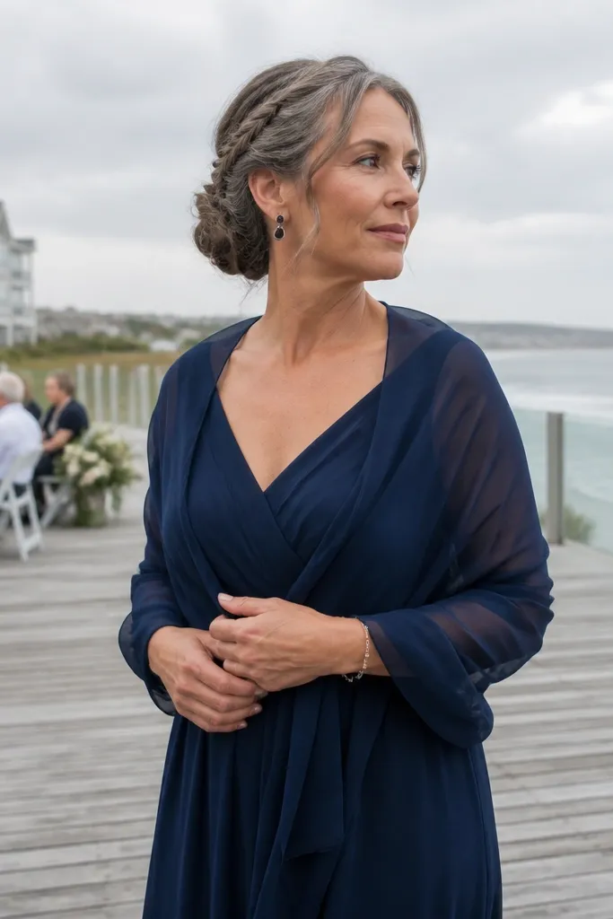 Messy low bun with a visible braid base