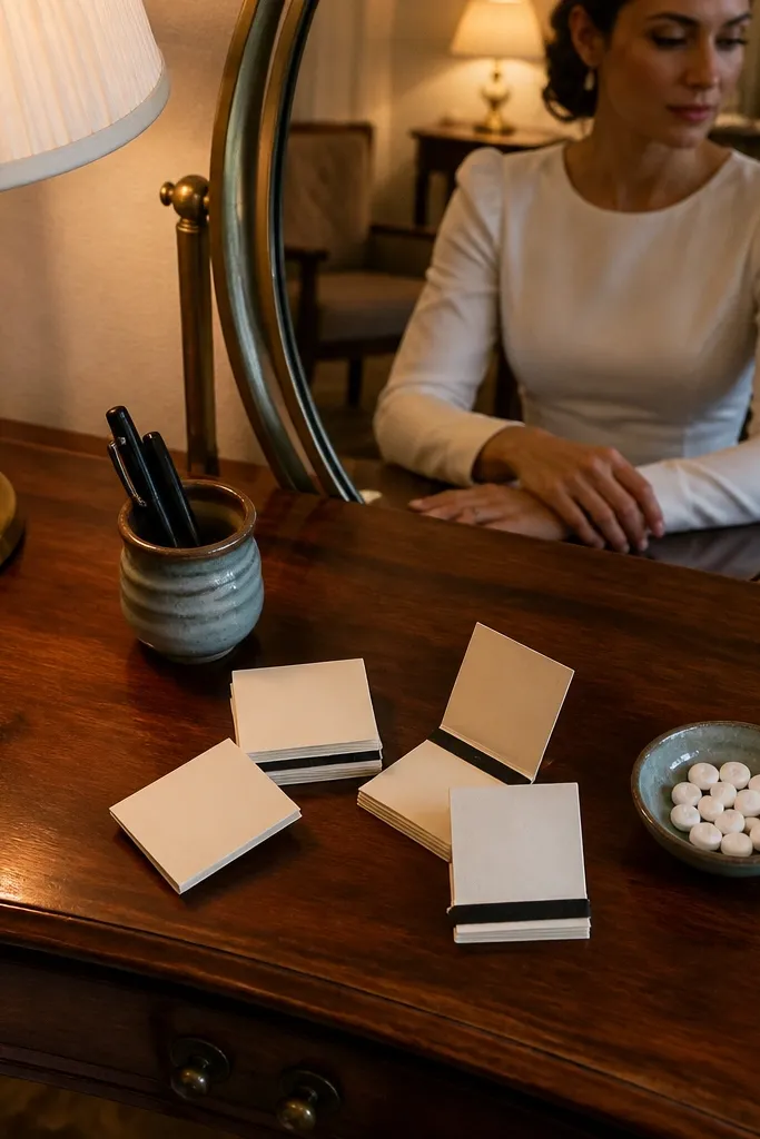 Matchbook-shaped note cards with clean typography and blank inside