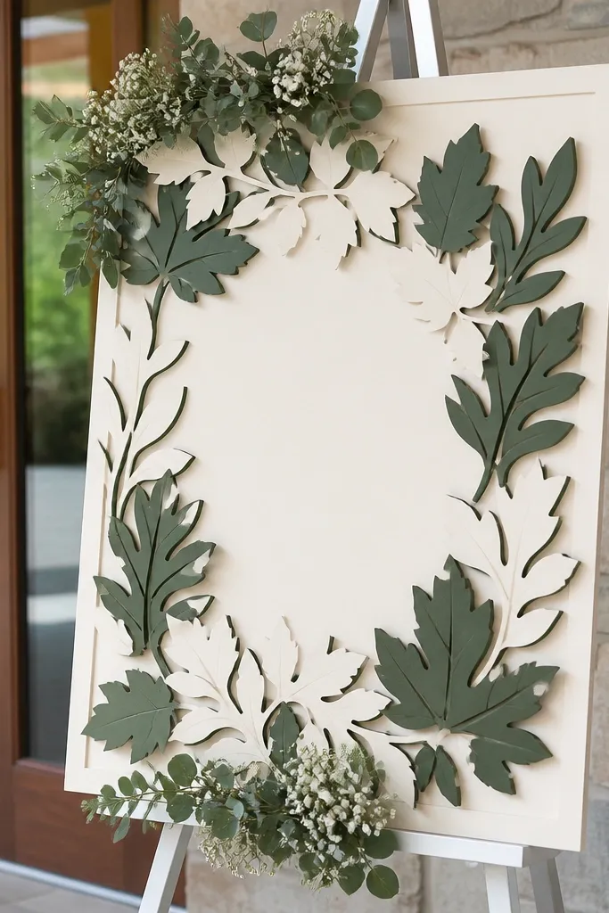 Layered matte cardstock paper-cut welcome with a visible shadow gap