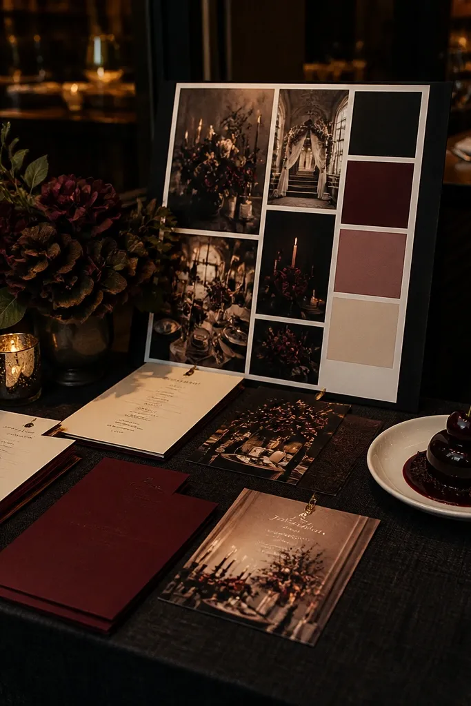 Where to Eat Wedding Ideas Color Schemes for a Moody Look